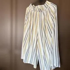 ストライプ ワイドレッグ キュロット