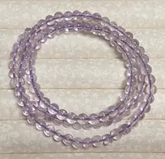 高品質アメジスト　３連ブレスレット　５mm