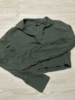ZARA オリーブグリーン 長袖Tシャツ