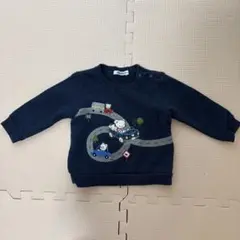 familiar トレーナー 80 ネイビー 車刺繍