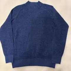 ユニクロ　モックネックセーター　ニット　青　XL