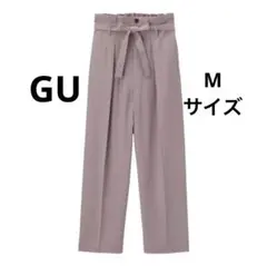 GUタックハイウエスト ワイドストレートパンツ