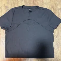 黒 Mサイズ カットアウトデザイン Tシャツ