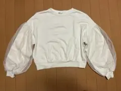 ホワイト バルーンスリーブ トレーナー