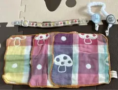 フィセル　ホッペッタ 日本製6重ガーゼ スタイ ハンカチ&クリップセット