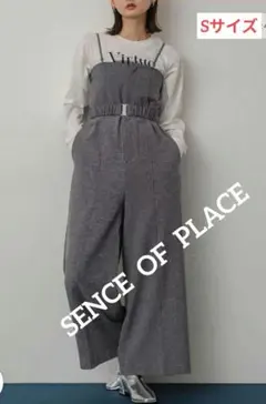 SENSE OF PLACE ストラップツキベルトベアパンツ　グレー Sサイズのサムネイル