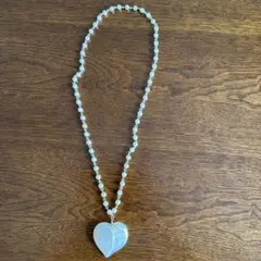 ホワイトパール ハート型ネックレス