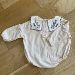 ベビーロンパース　襟刺繍　70