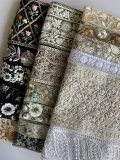 【本日限定価格】インド刺繍リボン　各約50㎝　18本セット