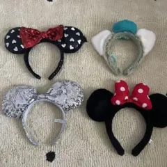 ディズニーカチューシャ　ミニーマウス　キラキラ　シルバー　ジェラトーニ