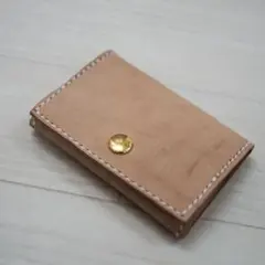栃木レザー　コインケース　ハンドメイド　手縫い　タンニン鞣し　ミニ財布