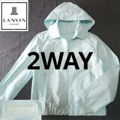 ランバンスポール】2WAY人気ストライプ柄 長袖ゴルフジップブルゾンジャケットM