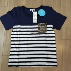 【新品未使用】GLOBAL WORK XL ネイビー ストライプ Tシャツ