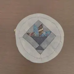 ハンドメイド パッチワーク 円形ポーチ
