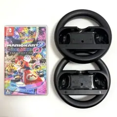 マリオカート8 デラックス + 任天堂純正ハンドル2個セット