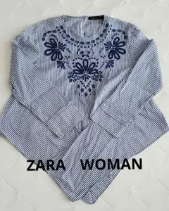 ZARA WOMAN　Msize　ストライプブラウス