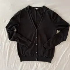 ユニクロ Vネックカーディガン L 黒