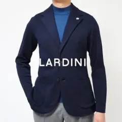 【近年モデル】LARDINI ニットジャケット ミラノリブ Sサイズ ネイビー