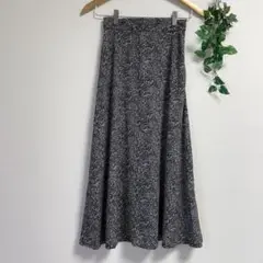 小花柄 レトロ 黒 ロングスカート ナチュラル