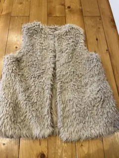 AZULベージュ ファー ベスト フリーサイズ