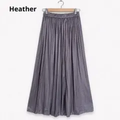 【Heather】プリーツロングスカート F くすみパープルウエストゴムのサムネイル