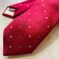 GIVENCHY ジバンシィ ネクタイ レッド 小紋柄 ロゴ メンズ / 8
