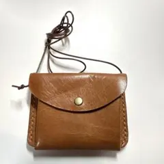 おさいふ　ポシェット　キャメル　革