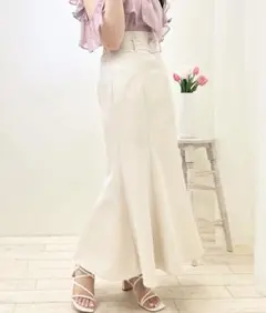 INGNI 共ベルト付マーメイド スカート アイボリー フレアスカート