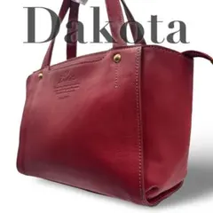 【良品】ダコタ　トートバッグ　ハンド　赤　ロゴ型押し　オールレザー　手提げ大容量