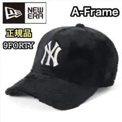 NEWERA 9FORTY NY ファー ラインストーン ふわふわ キャップ 黒