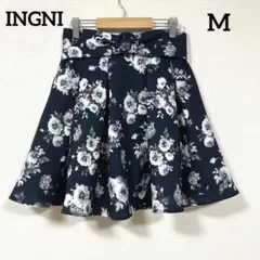 INGNI 共ベルト付 花柄フレアスカート ボタニカル フラワー