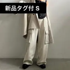 新品：DENIM LIKE CORSET WORK PANTS Ameri 白のサムネイル