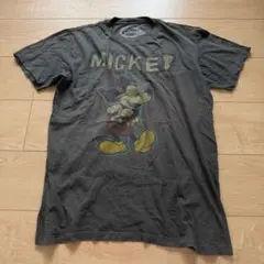 Disney ミッキーマウス Tシャツ 半袖 グレー 古着◆メンズMのサムネイル