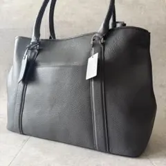 タグ付き　BARNEYS NEW YORK　トートバッグ　2WAY　シボ　グレー