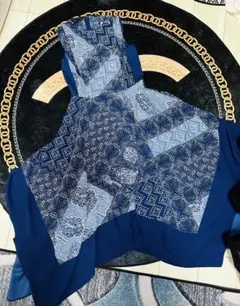 BCBGMAXAZRIA ネイビー系ノースリーブワンピース