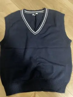 ネイビー Vネック ニットベスト