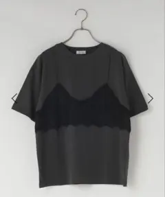 ⚫️ローリーズファーム　レースドッキングTEE チャコールグレー