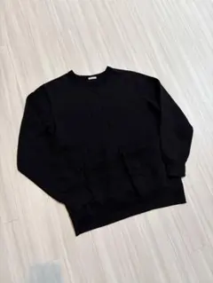 GU裏起毛スウェットトレーナーLブラック　プルオーバーシャツ