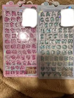 【正規品】アルファベット、ひらがなボンボンドロップシール ２枚セット
