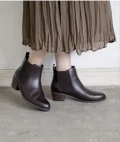 LEPSIM サイドゴアショートブーツ ダークブラウン LL（25.0㎝）