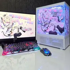【猫山みあ×ELSAコラボ ゲーミングPC】デスクトップ／キャラクター／ホワイト