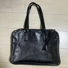 アニアリ レザー トートバッグ クロコダイル型押し