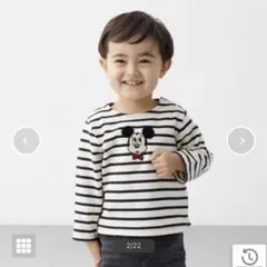 プティマイン　Disney アップリケ長袖T