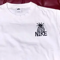 『NIKE』　スウェット　刺繍ロゴ　バッグロゴ　クルーネック　ホワイト　M　ト