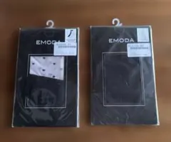 EMODA ソックス 2足セット ハート柄 無地　KNEE SOCKSブラック