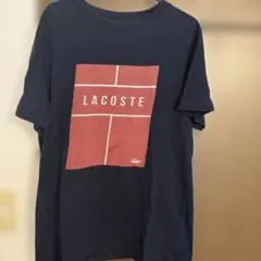 LACOSTE テニスコートプリント Tシャツ ネイビーのサムネイル