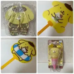 キ*キ様 ポムポムプリン サマーセット 4点 サンダル うちわ ハンディファン