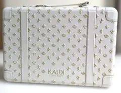 KALDI COFFEE FARM 小物入れ ホワイト　トランク型缶バッグ
