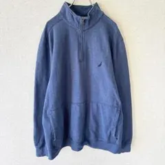 NAUTICA ハーフジップ　ワンポイント刺繍ロゴ　アメカジ　ストリート　2XL