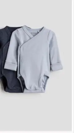 H&M adorables リブロンパース・パンツセット　ダークブルー